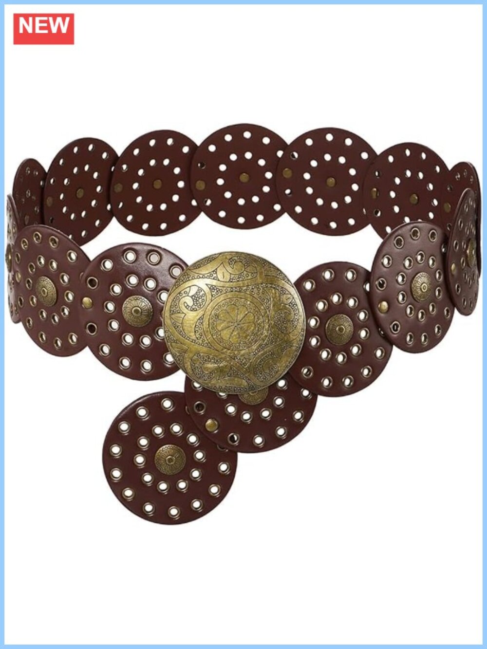 Western Leather Belt Concho Cowgirl Cowboy Wide Boho Country Waist Belt for